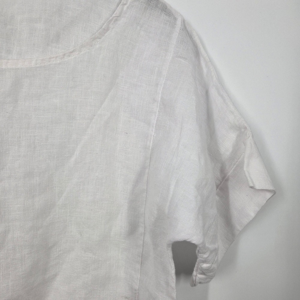 Francesca Bettini Linen Top Womens Small Made In Italy White Lagenlook Neutral - Picture 3 of 7